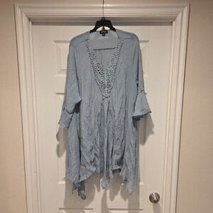 Light Blue Tunic with Lace Detail